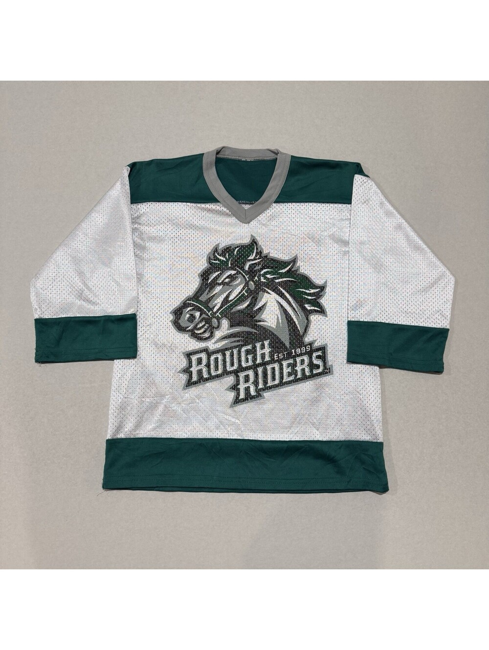 Vintage 90s Cedar Rapids RoughRiders Hockey Jersey Size Large Boys